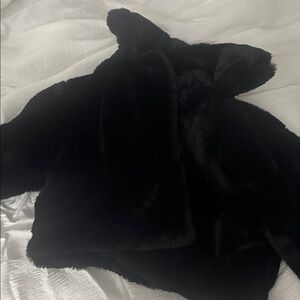 Black Faux Fur Jacket Cropped